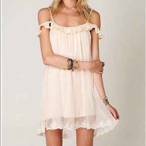 Free People Cream Off the Shoulder Slip Dress